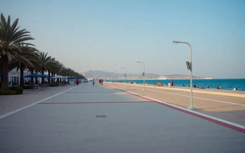 Larnaca's vibrant cityscape meets the Mediterranean, a perfect blend of airport convenience and beautiful beaches