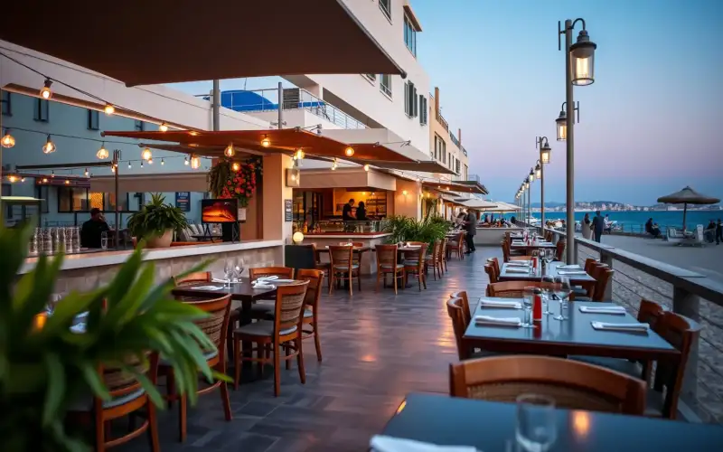 Enjoy delicious Cypriot cuisine at a vibrant Larnaca restaurant, perfect for exploring this sunny coastal hub